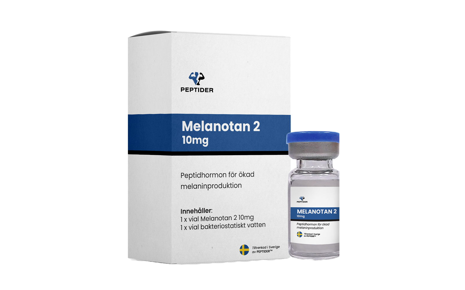 Melanotan 2 vial och förpackning